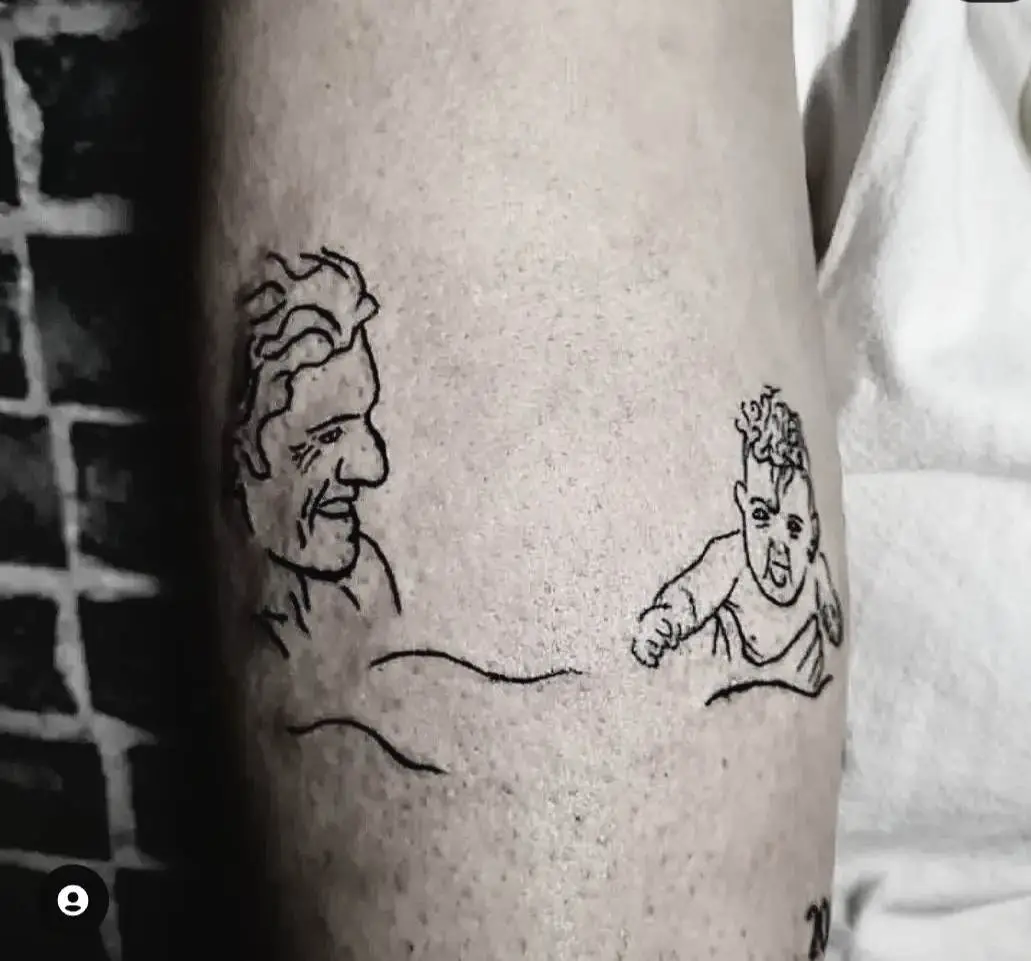 tatuaje de un padre con su hijo