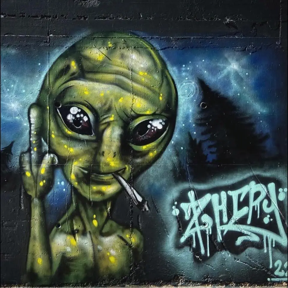 grafiti de un extraterrestre